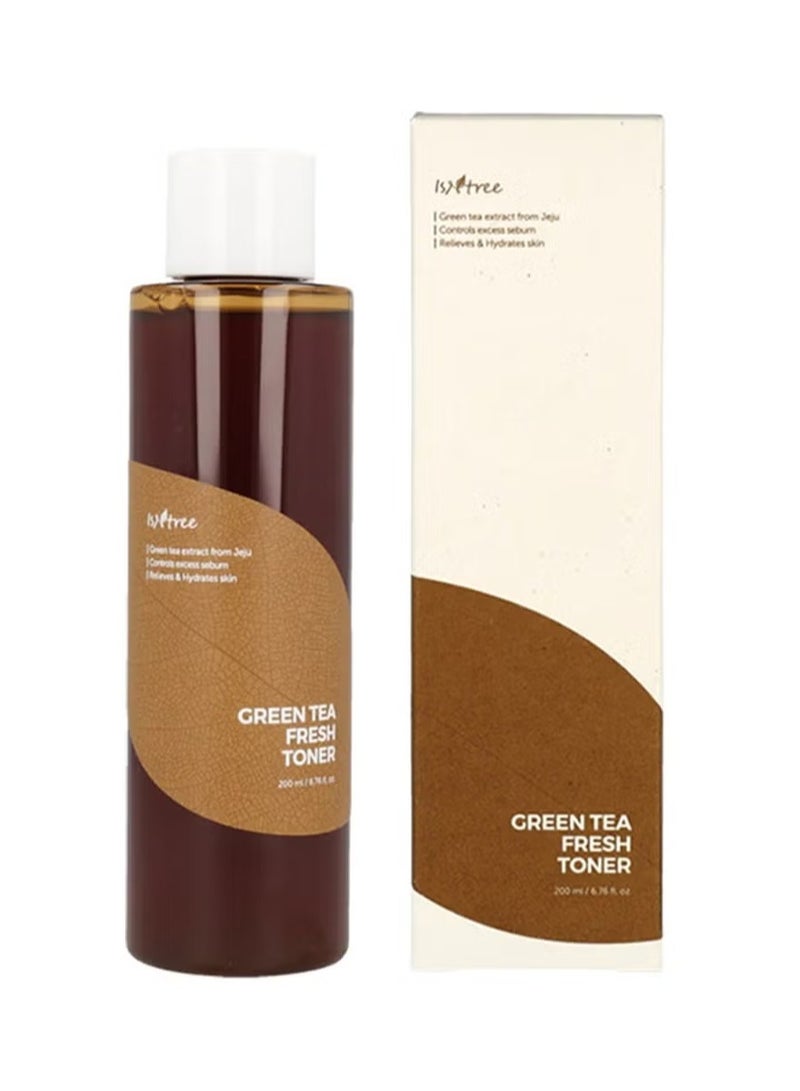 IsNtree Green Tea Fresh Toner 200ml | Pore & Sebum Care | pH Balancing | Soothing & Hydrating | For Sensitive, Oily, Combination, Dry Skin Types | Korean Skincare - Image 1