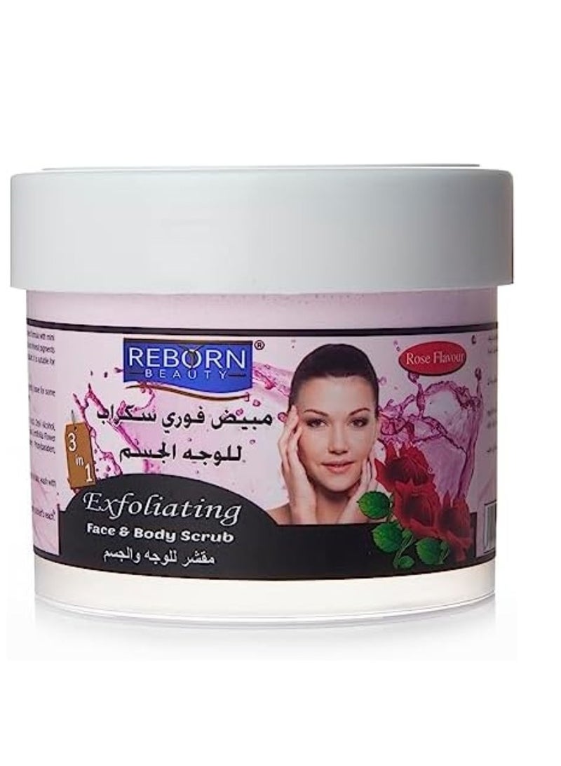 بريتي بي مقشر للوجه والجسم 3 في 1 بنكهة الورد من ريبورن - 500 مل