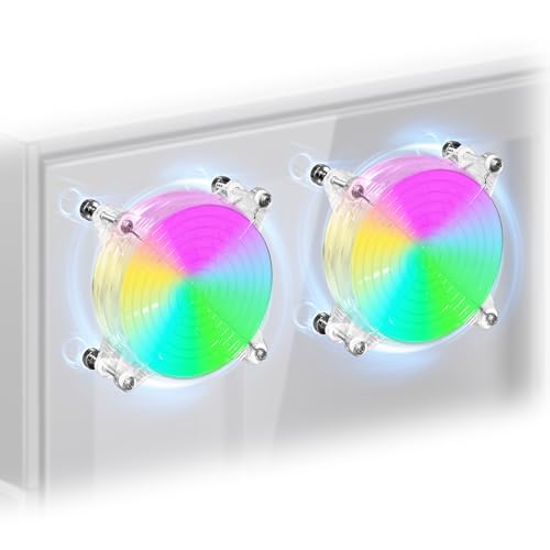 AMCHIXIN 2PACK 120mm 4.72" PC 5V USB Small Fans with Magnetic Screws Quiet Colorful LED Cooling Fans for Mini PC Router Cabinet Play Station A/V Equipment Tablet TV Ventilation and More - Image 1
