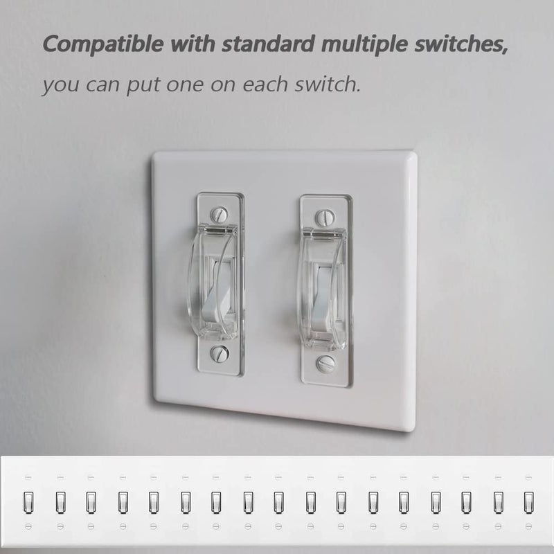 ILIVABLE Wall Switch Guard, ILIVABLE Child Proof Light Switch Plate Covers Protects Your Lights from being Accidentally Turned On or Off by Children and Adults (Clear, 2 Pack) - Image 5