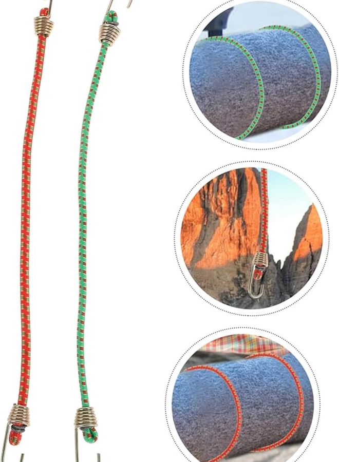 6 قطع من أربطة الشد المرنة مع خطاطيف لتأمين الأمتعة ومعدات التخييم في الهواء الطلق وحامل السقف والدراجات والبضائع - Image 5