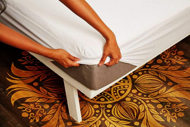 VYBBA 100% Waterproof Terry Cotton Ultra Soft Fitted Queen Size Mattress Protector,Breathable, Hypoallergenic Bed Cover, Mattresses Cover (72X66 inch| 6x5.6 feet_ White) - Image 1
