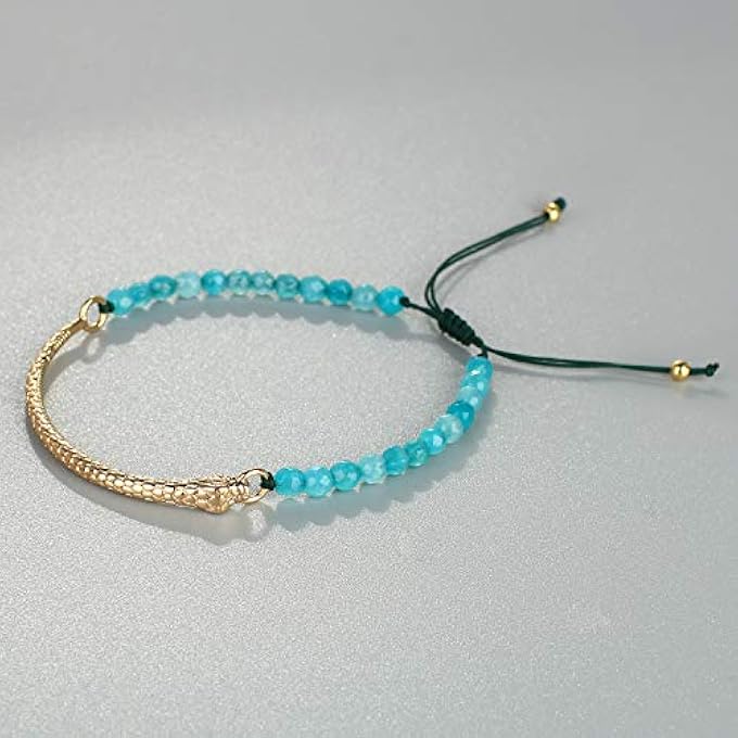 rayihni Friendship Bracelets Handmade Single Strand Gold Beaded Bar Bracelets Chic Bangle (Purple J) - Image 2