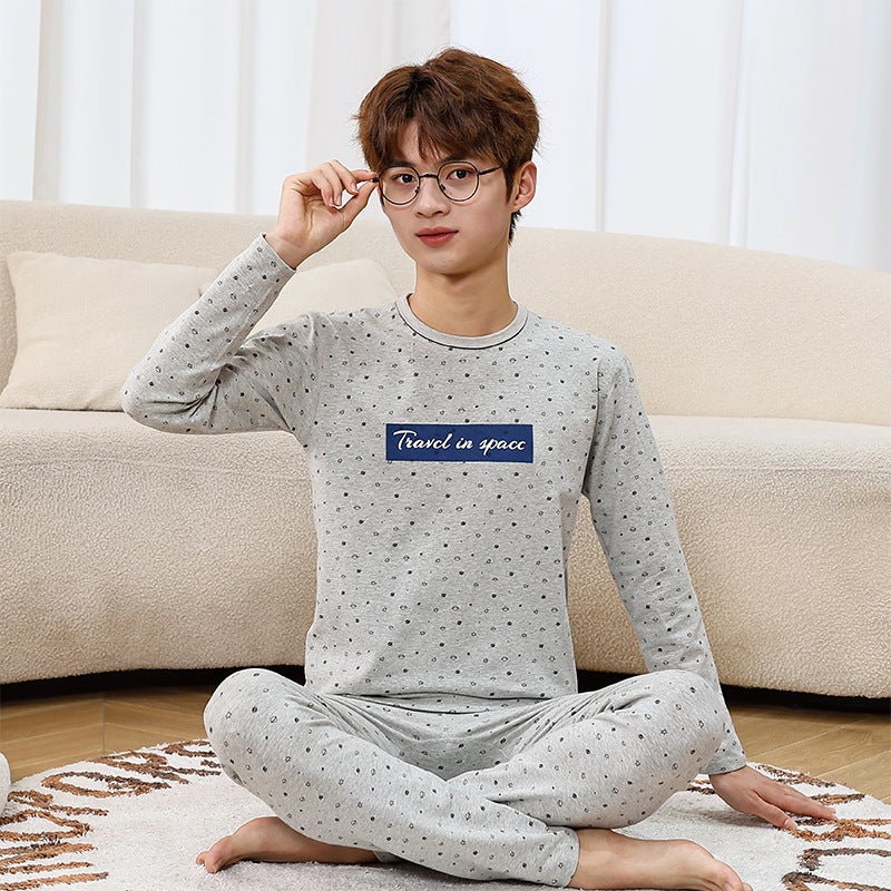 24 Teenager Lycra Cotton Sweater Middle Collar Underwear Suit Cartoon Base Autumn Clothes And Pants - Image 5