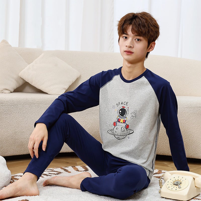 24 Teenager Lycra Cotton Sweater Middle Collar Underwear Suit Cartoon Base Autumn Clothes And Pants - Image 3