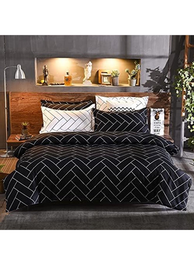 YelaJoy Duvet Cover Set 3 Pieces New Twill Pattern Bedding Quilt Cover with Zipper Closure and 2 Pillow Shams for Boys Teens (Twin) - Image 4