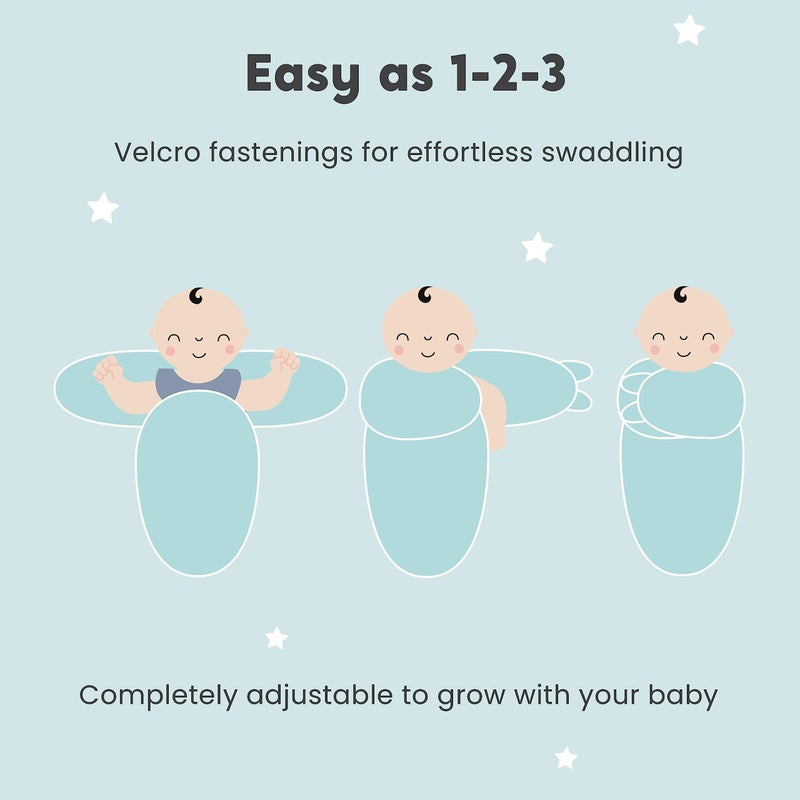 Cuddle Bug CuddleBug Swaddles for Newborns (3-Pack) - 100% Cotton Velcro Baby Swaddles 0-3 Months, Machine Washable Newborn Sleep Sacks, Snug Baby Swaddle Blanket (Spots & Stripes) - Image 3