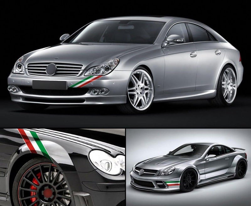 Car Chrome Decals شريط تزيين من الفينيل بطول 1.24 بوصة مزين بعلم إيطاليا، يمكن استخدامه لتزيين الهود والبامبرز للسيارات. - Image 2