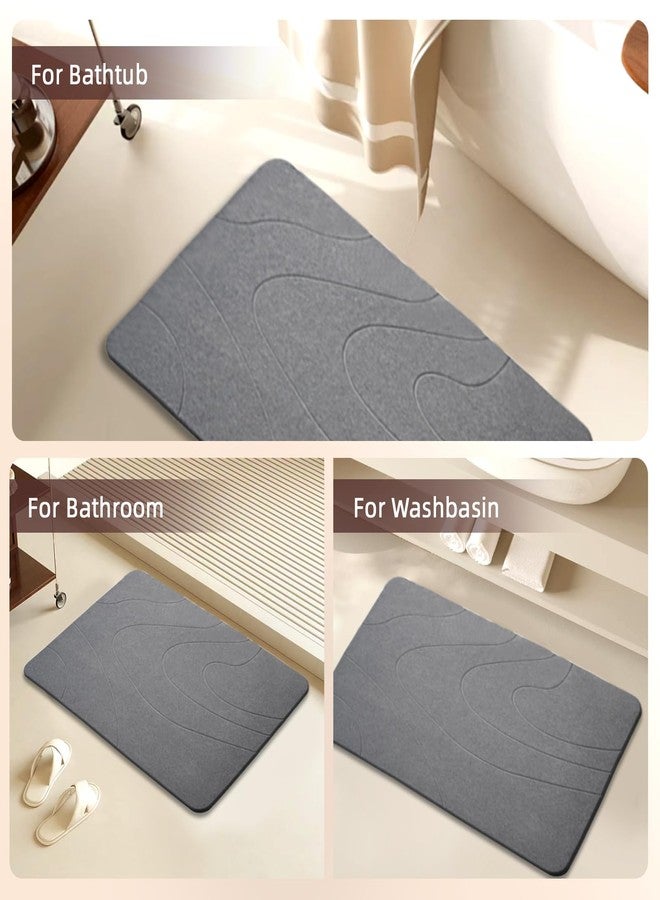 MORANDI Stone Bath Mat, Natural Hard Stone Bath Mat Super Absorbent Quick Drying Non-Slip for Bathroom, Easy to Clean (Dark Gray) - Image 5