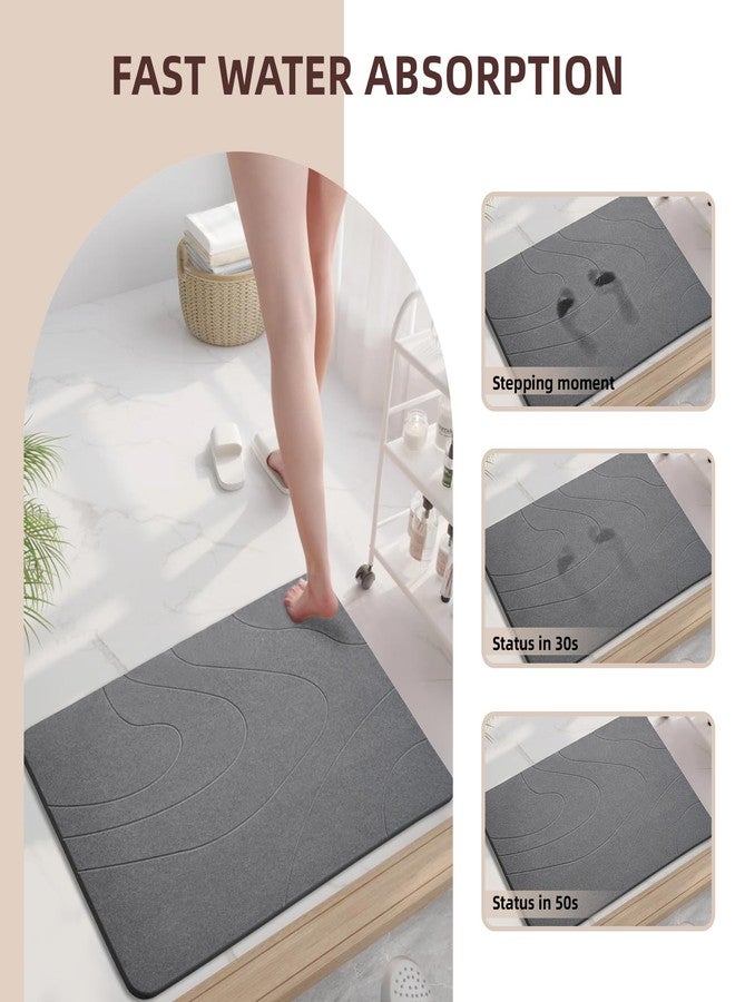 MORANDI Stone Bath Mat, Natural Hard Stone Bath Mat Super Absorbent Quick Drying Non-Slip for Bathroom, Easy to Clean (Dark Gray) - Image 2