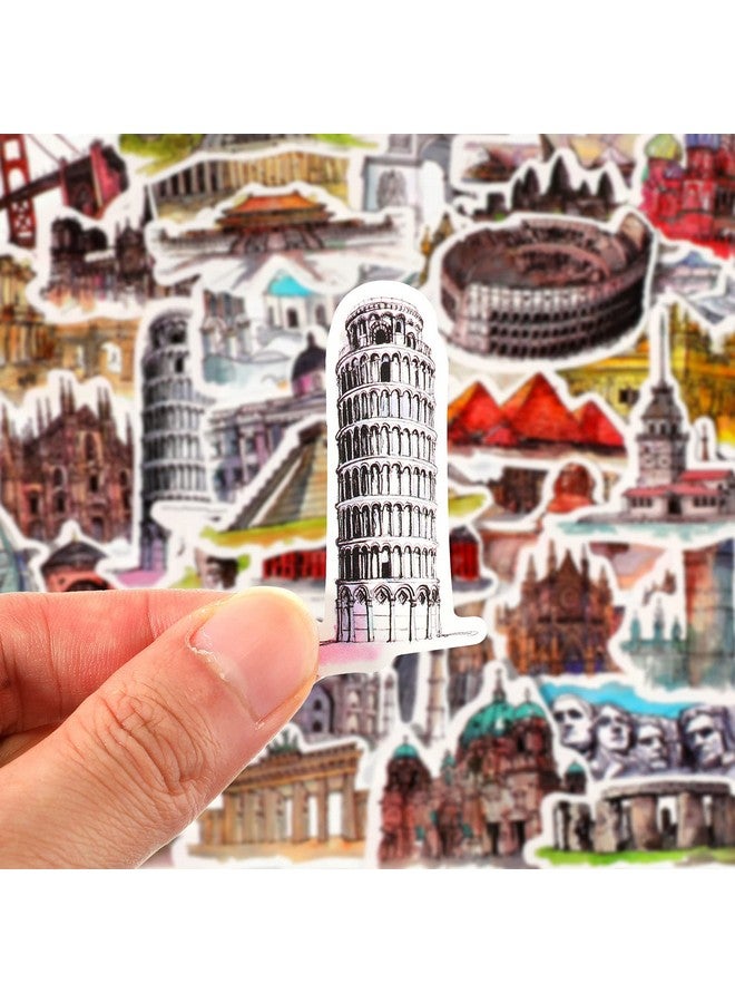 Epakh 84 Pieces Scenic Luggage Decals Stickers World Architecture Suitcase Stickers Tourism Landmark Buildings Stickers Retro Bike Decals Stickers Waterproof Pvc Stickers For Laptop Scrapbook Water Bottle - Image 3