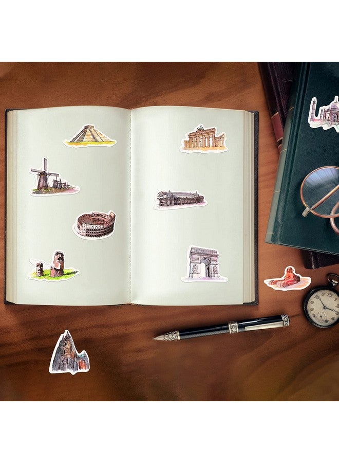 Epakh 84 Pieces Scenic Luggage Decals Stickers World Architecture Suitcase Stickers Tourism Landmark Buildings Stickers Retro Bike Decals Stickers Waterproof Pvc Stickers For Laptop Scrapbook Water Bottle - Image 4
