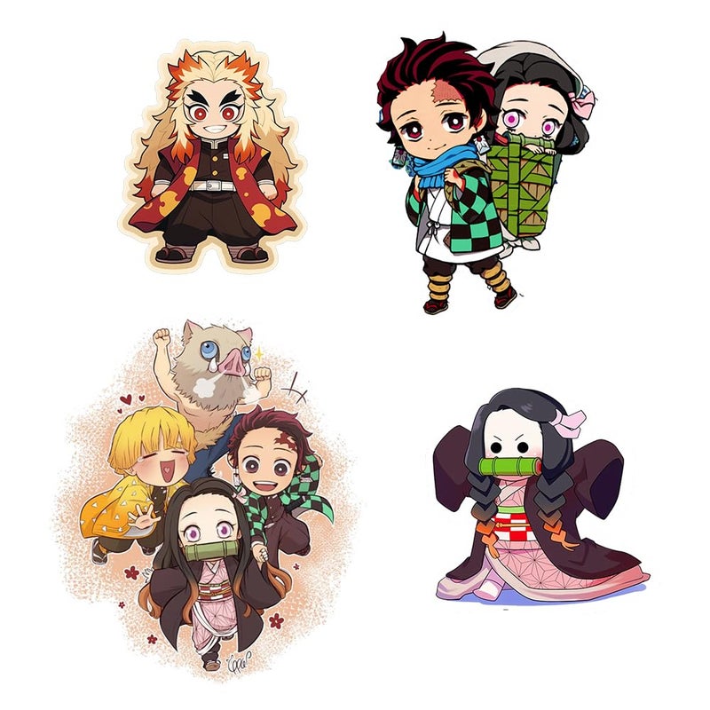 Deep Print Acrylic Demon Slayer Theme Fridge Magnet Set of 4 || Waterproof || Glass Finish - Image 5