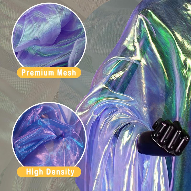 Qidekjjt 3.3 Yard Magic Purple Organza Fabric with Holographic Iridescent Effect, 59-inch Wide, Perfect for Halloween, Wedding, DIY Projects, Dress Costumes, Photography, and Venue Decoration - Image 3