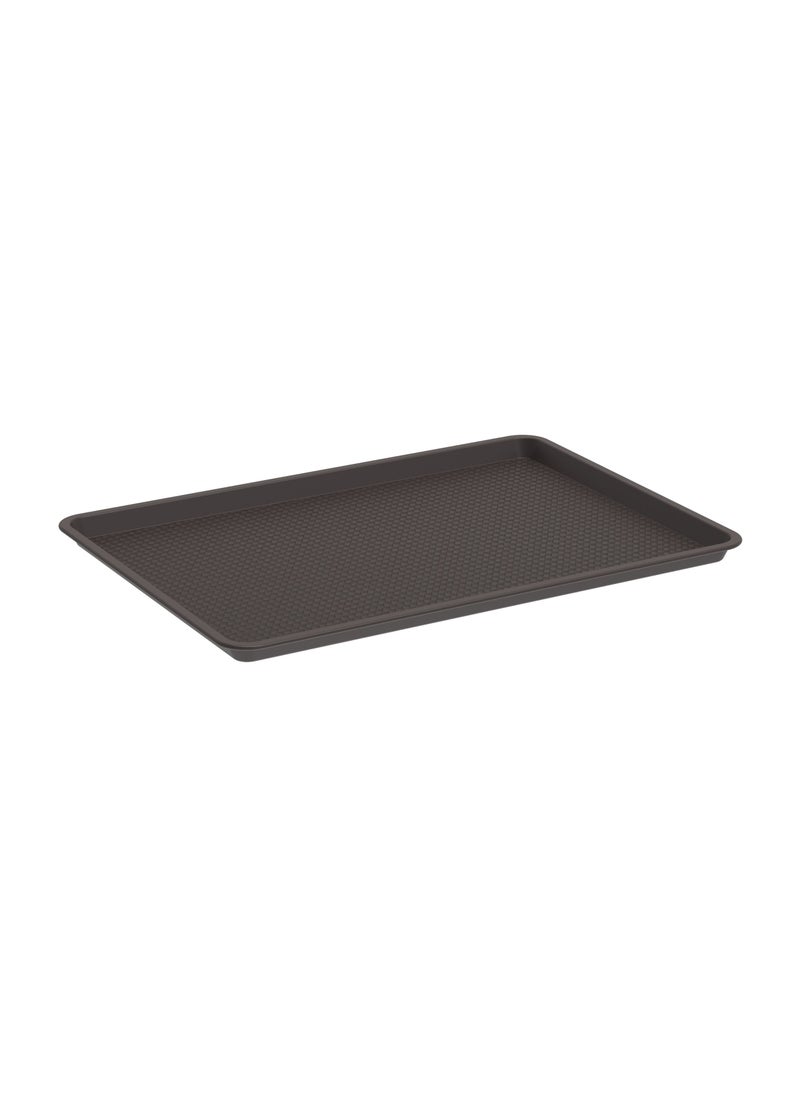 Cosmoplast 18" Serving Tray Medium Brown Plastic 46x35x2 cm  - Image 1