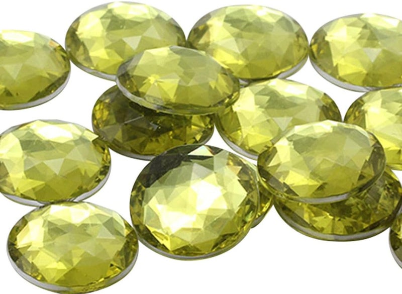 Allstarco 25mm Yellow Jonquil - Yellow H115 Flat Back Round Acrylic Rhinestones Plastic Circle Gems for Costume Making Cosplay Jewels Pro Grade Embelishments - 20 Pieces (Jonquil - Yellow) - Image 1
