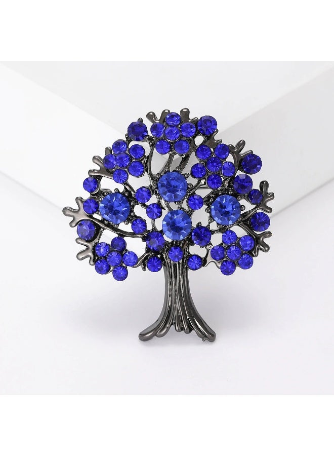 Blue Zirconic Brooch - Tree
