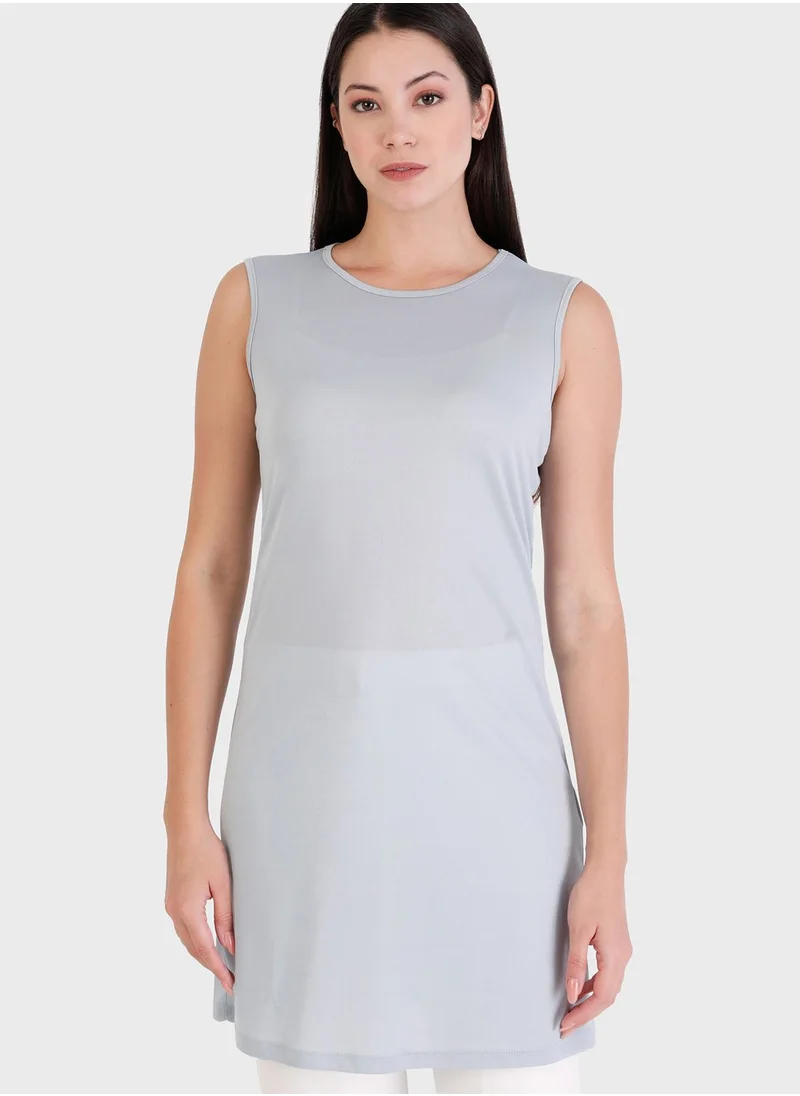 Tavin by Modanisa Crew Neck Knitted Tunic