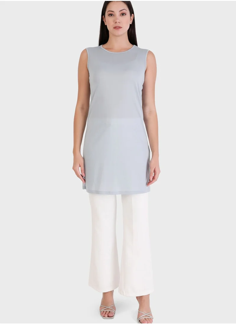 Tavin by Modanisa Crew Neck Knitted Tunic