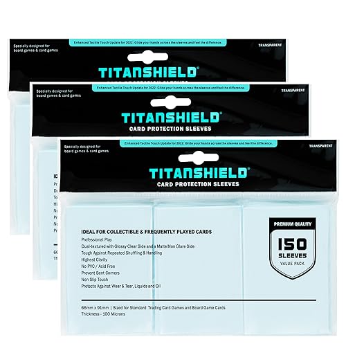 TitanShield Premium Clear Card Sleeves for Pokemon, Standard TCG, MTG Magic The Gathering, Lorcana, One Piece, Digimon, Flesh & Blood, Standard Board Games, Trading Card Sleeves (450 CT) - Image 1
