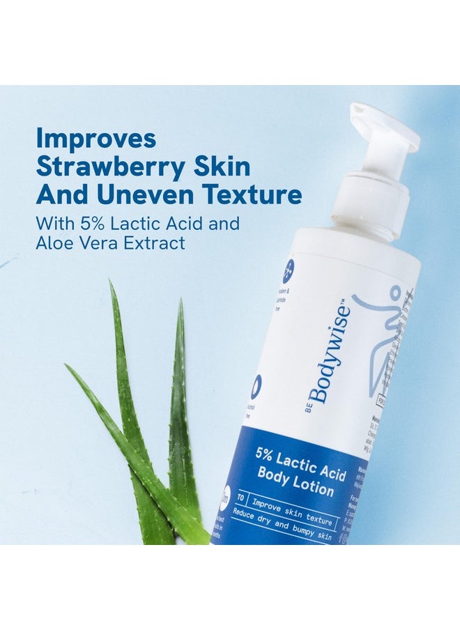 Be Bodywise Be Bodywise 5% AHA Body Lotion with 48Hr Moisturisation 200ml | Dermatologically Tested | Improves Skin Texture & Reduces Appearance of Strawberry Legs | With Lactic Acid, Aloe Vera & Cica Extract  - Image 5