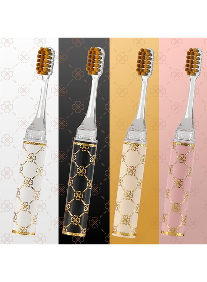 مجموعة فرشاة أسنان سفر قابلة للطي، رأس مضغوط، فرشاة أسنان صغيرة مع حقيبة فرشاة أسنان، فرشاة أسنان ناعمة الشعيرات للبالغين (مقبض مطبوع 4 قطع) - Image 2