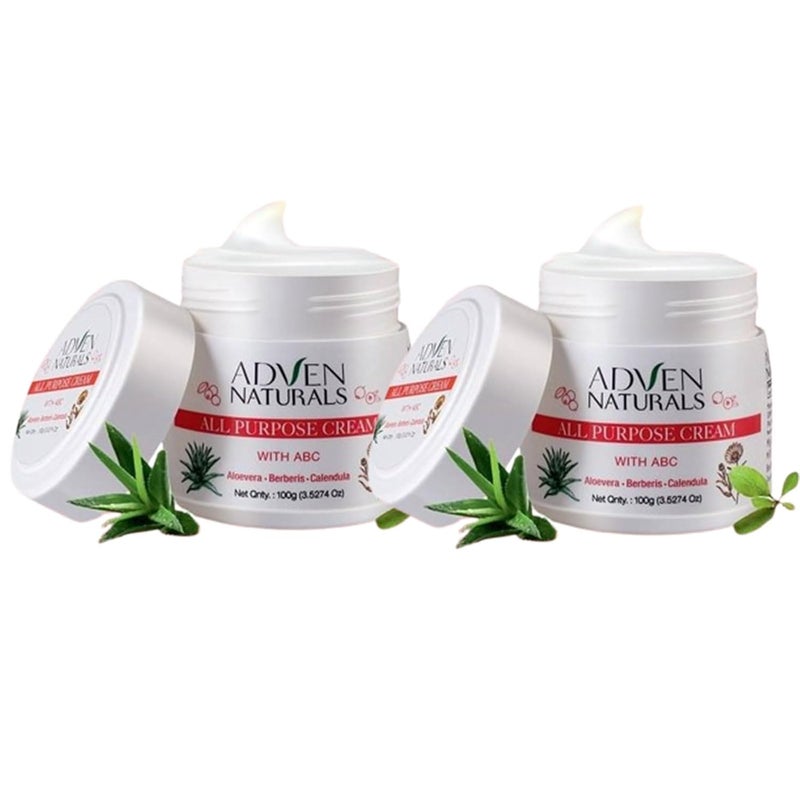 ADVEN All Purpose Face Cream Long Lasting Hydration Daily Nourishment Ideal For All Skin Types In All Season100Gmx2 - Image 1