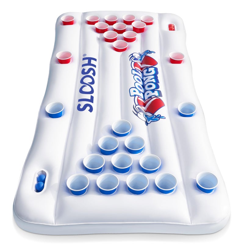 SLOOSH Pool Toys Games Set Pong Toss Game Water Toys for Adults Kids Family Games Inflatable Floats Lounge Raft Floating Swimming Pool Accessories 6x3 FT Table with 10 Pong Balls for Parties - Image 2