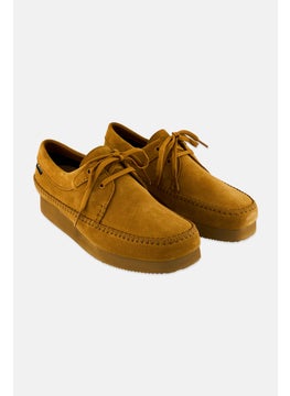 Men Lace Up Casual Shoes, Mustard
