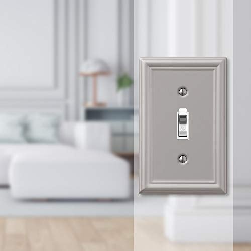 Amerelle 149TBN Chelsea Wallplate, 1 Toggle, Steel, Brushed Nickel, 1-Pack - Image 3