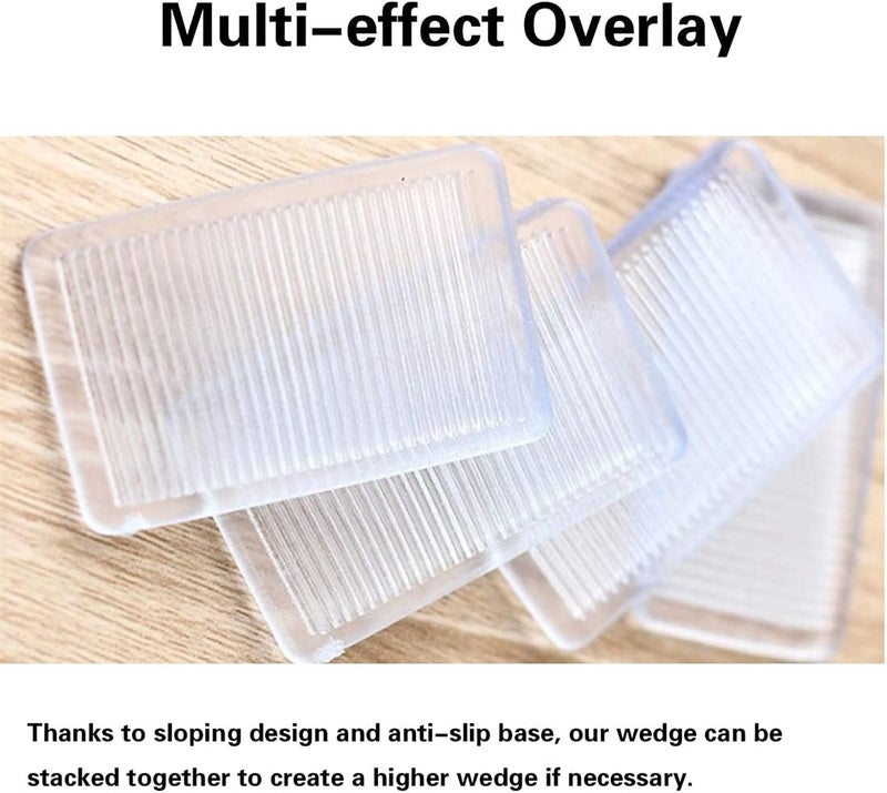 Luckam Clear Shims, 8 Pcs Rubbery Level Wedge for Home Improvement, Have Extreme Weight Capacity, Perfect for Fixing Wobbly Furniture (Transparent-Thin) - Image 5