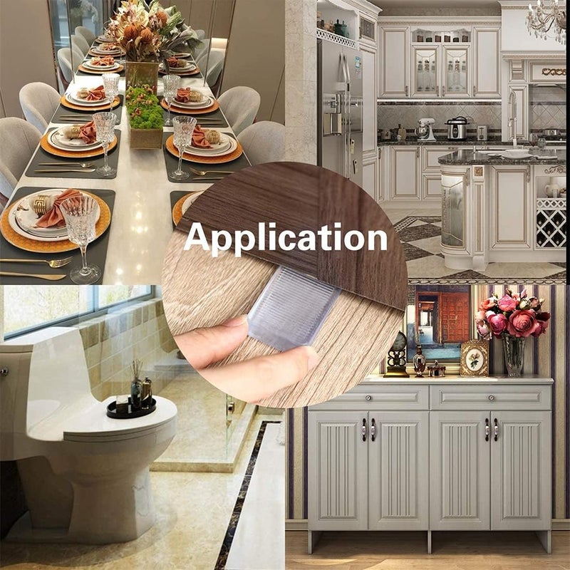 Luckam Clear Shims, 8 Pcs Rubbery Level Wedge for Home Improvement, Have Extreme Weight Capacity, Perfect for Fixing Wobbly Furniture (Transparent-Thin) - Image 3