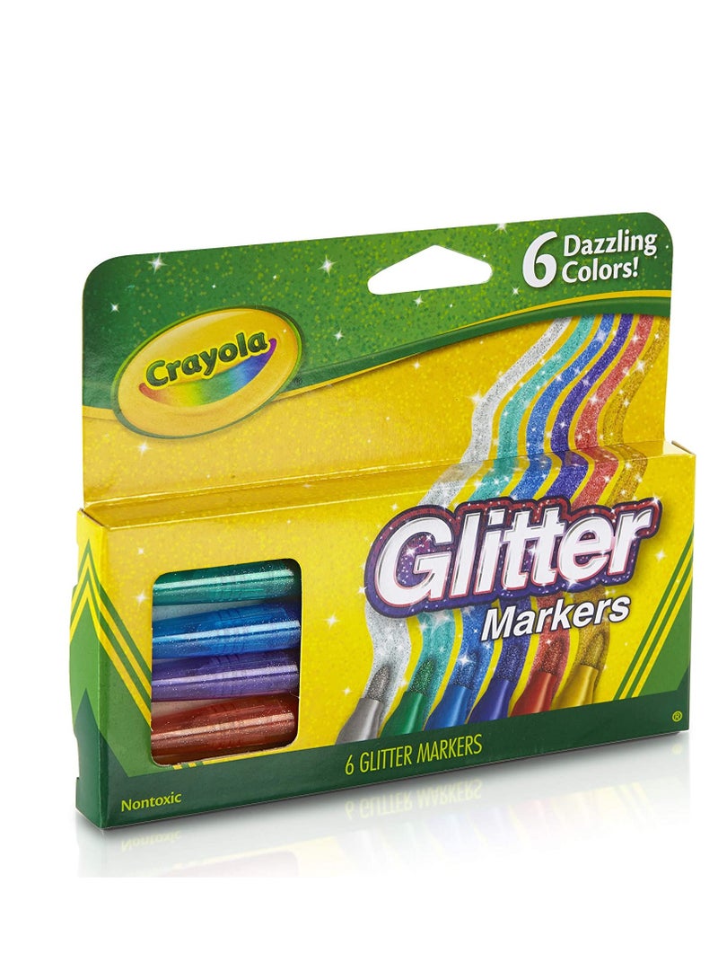 Crayola Glitter Markers Dazzling Colors 6ct - Image 2