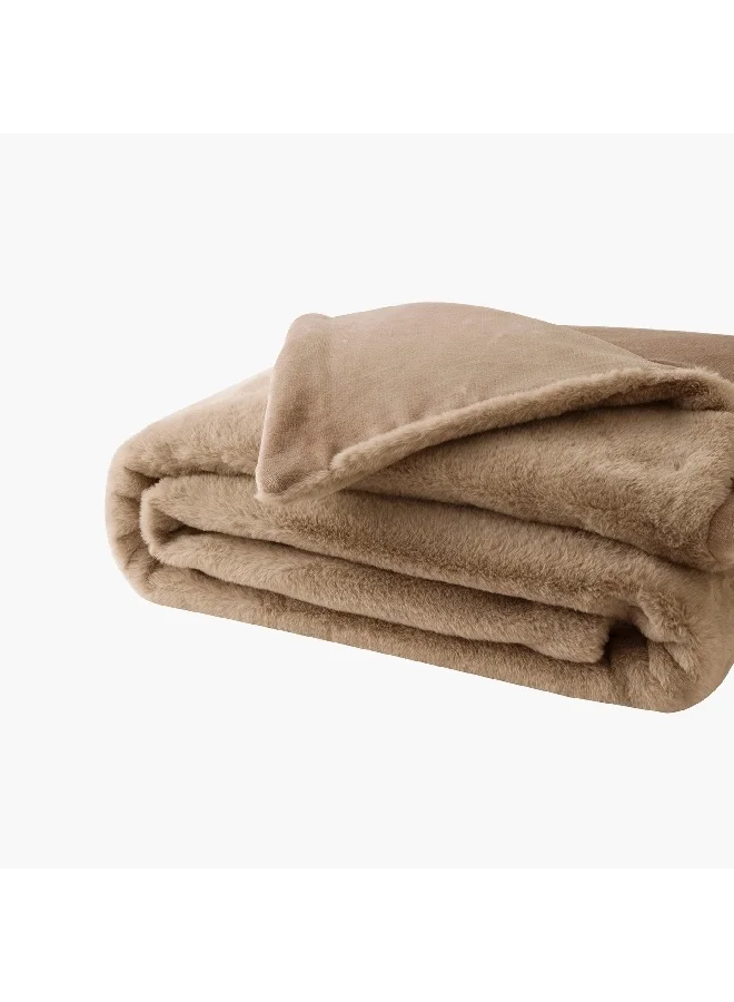 Home Box Lla Ura Rabbit Fur Double Layer Twin Blanket 150 x 220 cm