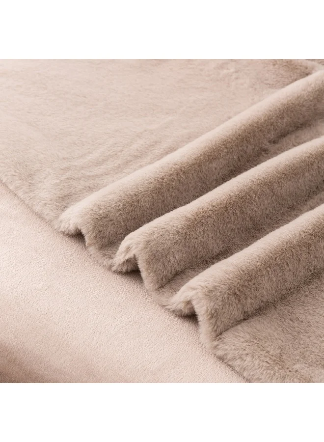 Home Box Lla Ura Rabbit Fur Double Layer Twin Blanket 150 x 220 cm