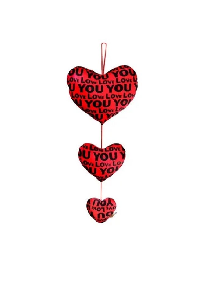 Valentine 3 Hearts Hanger 80cm