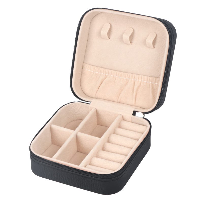 MFXIP Travel Jewelry Case Small Jewelry Box Jewelry Organizer Storage Case Portable PU Leather Mini Jewelry Travel Case for Girls Womens Earring, Necklace, Rings,Bracelets - Image 1