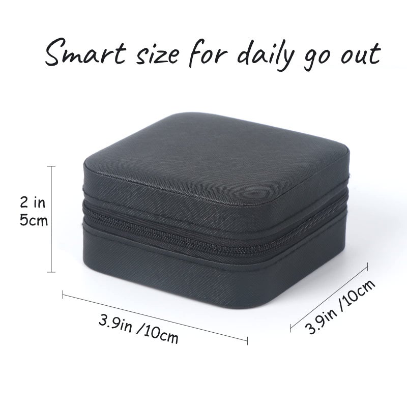 MFXIP Travel Jewelry Case Small Jewelry Box Jewelry Organizer Storage Case Portable PU Leather Mini Jewelry Travel Case for Girls Womens Earring, Necklace, Rings,Bracelets - Image 3