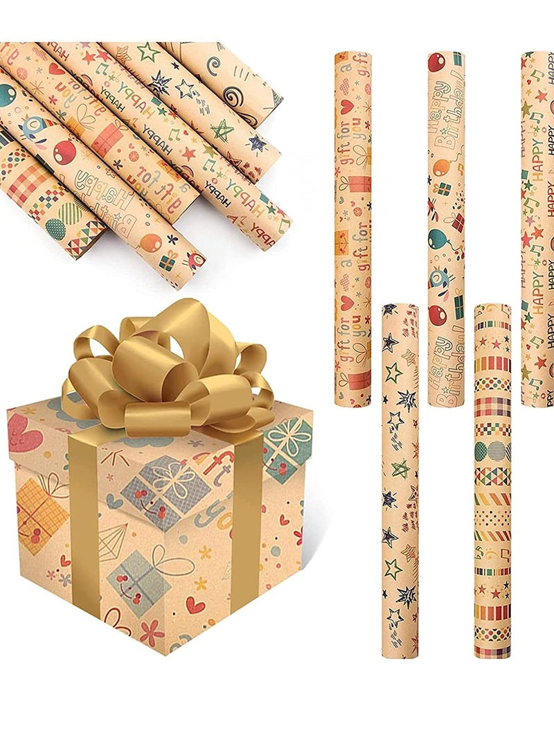 ورق تغليف عيد ميلاد سعيد للجميع - رجال ونساء وأولاد وبنات وأطفال، معاد تدويره، بقياس 70 سم × 50 سم - Image 2