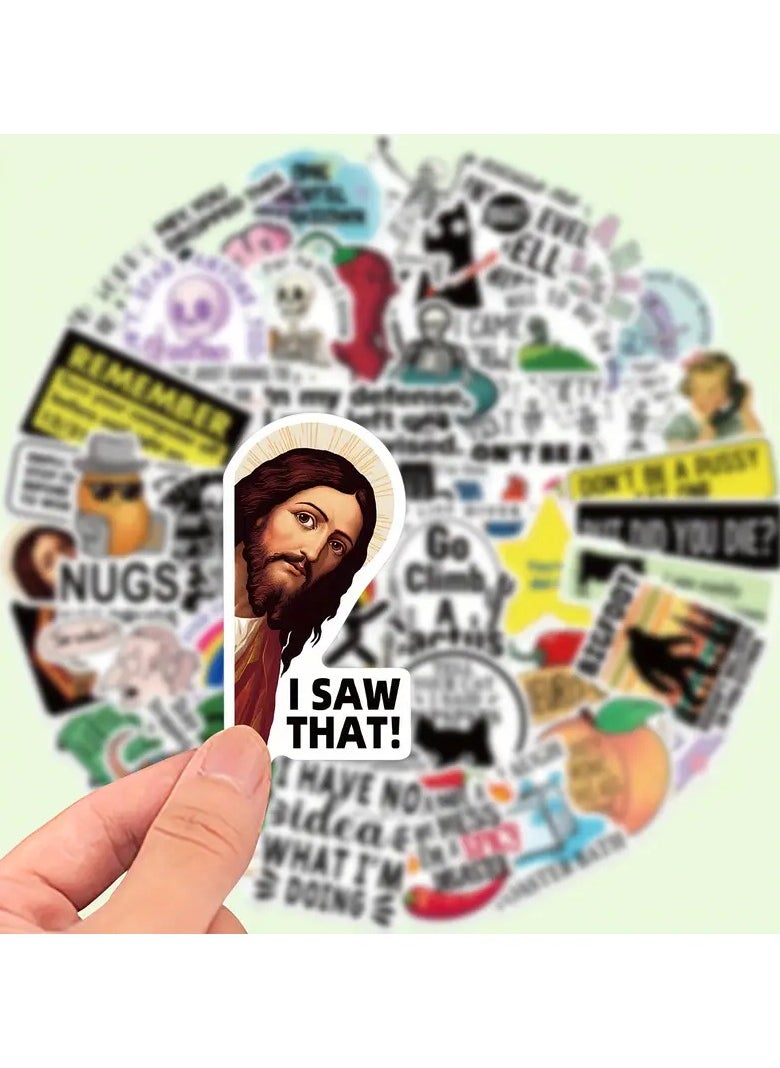 Goolsky 50pcs Snarky Meme Vinyl Stickers - Perfect for Laptops, Water Bottles, Helmets & More - Ideal Gift for Holidays & Rewards  - Image 1