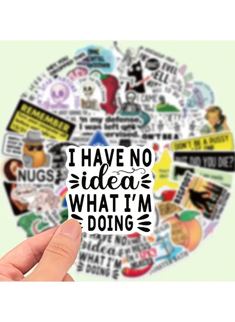 Goolsky 50pcs Snarky Meme Vinyl Stickers - Perfect for Laptops, Water Bottles, Helmets & More - Ideal Gift for Holidays & Rewards  - Image 3