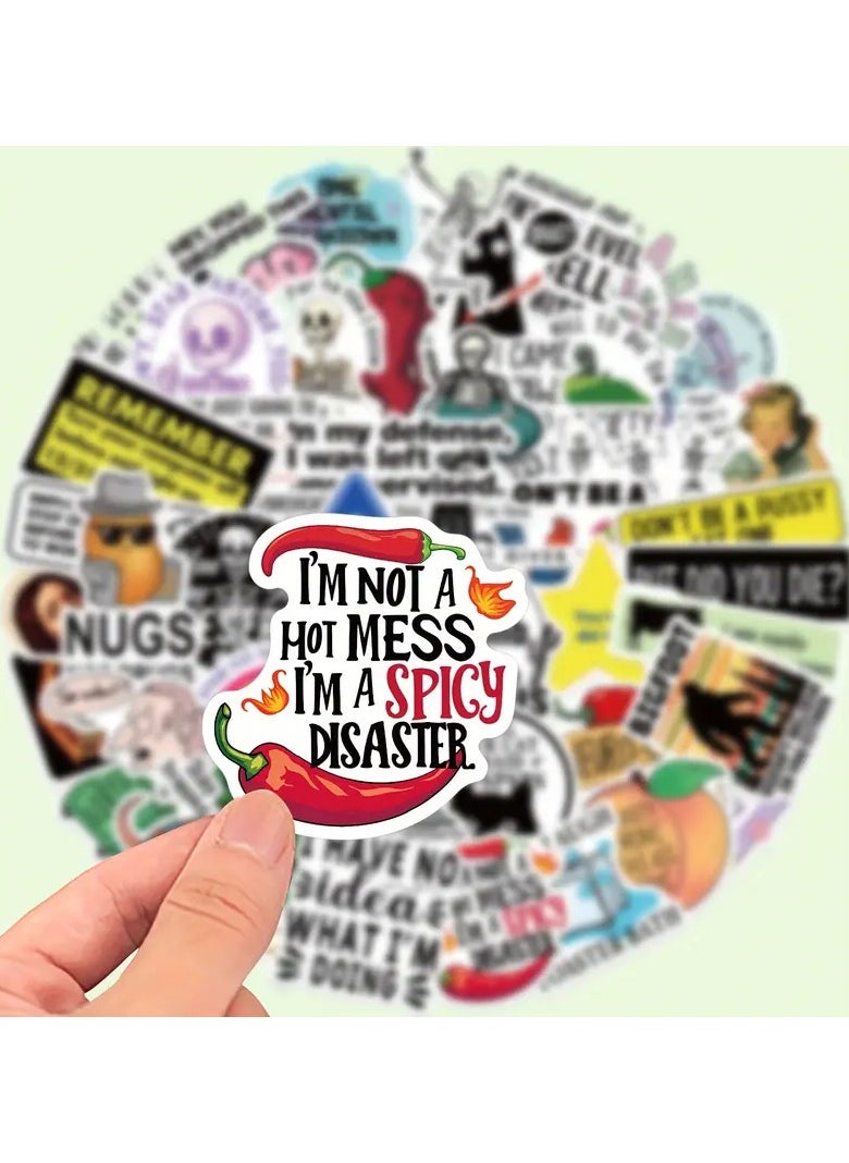 Goolsky 50pcs Snarky Meme Vinyl Stickers - Perfect for Laptops, Water Bottles, Helmets & More - Ideal Gift for Holidays & Rewards  - Image 5