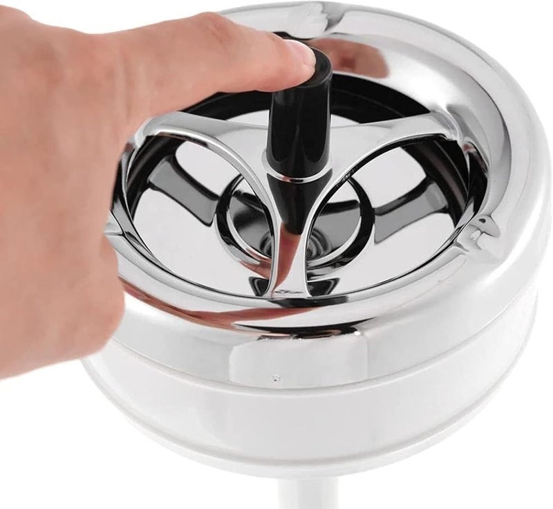 Standing Ashtray Outdoor, Commercial Ashtray, Height Adjustable Patio Ashtrays for Cigarettes, Chrome Indoor Standing Cigarette Butt Container - Image 3