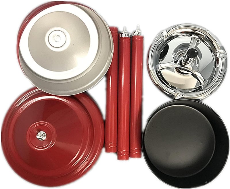 Standing Ashtray Outdoor, Commercial Ashtray, Height Adjustable Patio Ashtrays for Cigarettes, Chrome Indoor Standing Cigarette Butt Container - Image 4