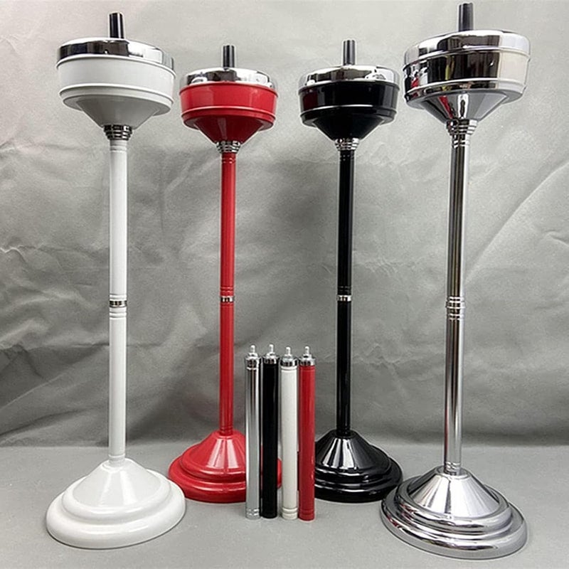 Standing Ashtray Outdoor, Commercial Ashtray, Height Adjustable Patio Ashtrays for Cigarettes, Chrome Indoor Standing Cigarette Butt Container - Image 2