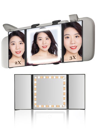 Car Sun Visor Vanity LED Mirror with 3 Lights Modes Foldable and Rechargeable Super long standby Zoomable 2-3x Dimmable Easy to Install Touch Screen Rearview Sun-Shading Mirror for Car Truck SUV - pzsku/Z7AA628EAA2A16FFCDC05Z/45/_/1718692064/d5113416-fe81-43cf-a7b2-da3dd76d639f