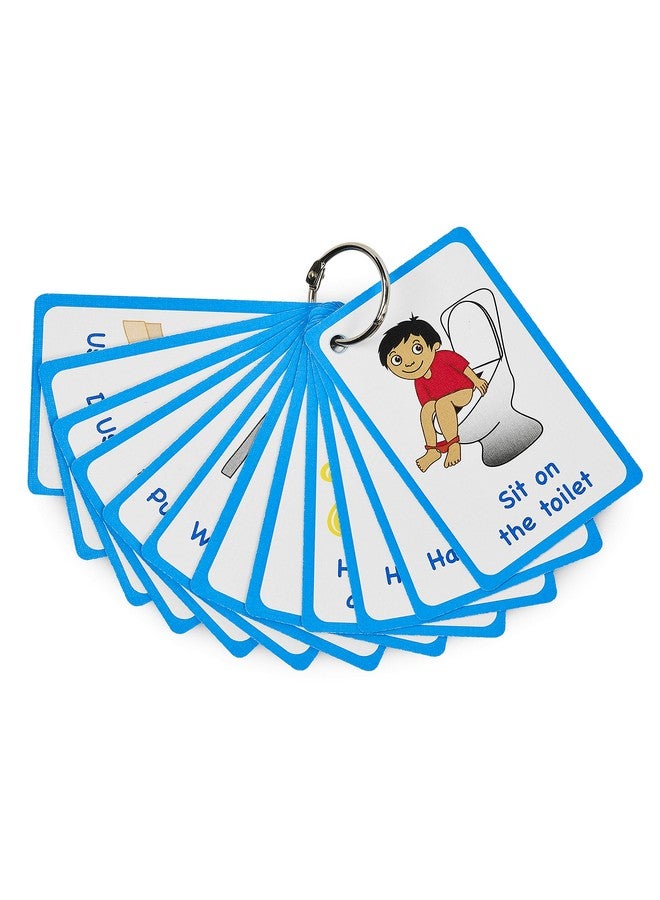 Amonev My Toilet Routine Cards 12 Flash Cards For Visual Aid Special Ed, Speech Delay Non Verbal Children And Adults With Autism Or Special Needs  - Image 2