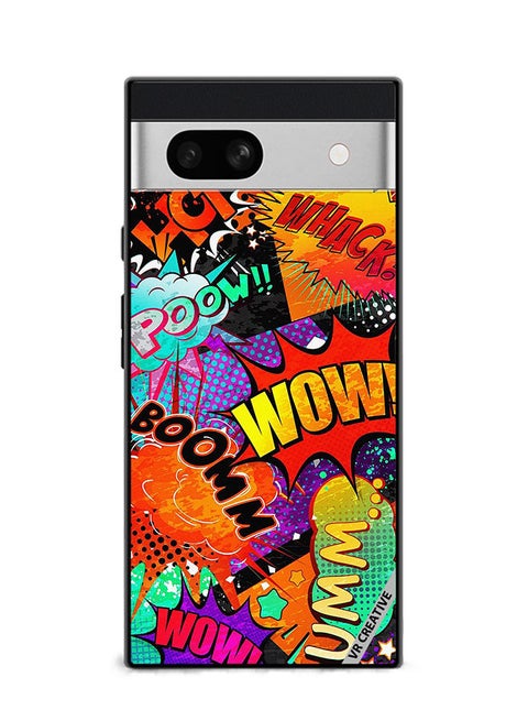 Protective Case Cover For Google Pixel 7a Multiple Sticker Design Multicolour
