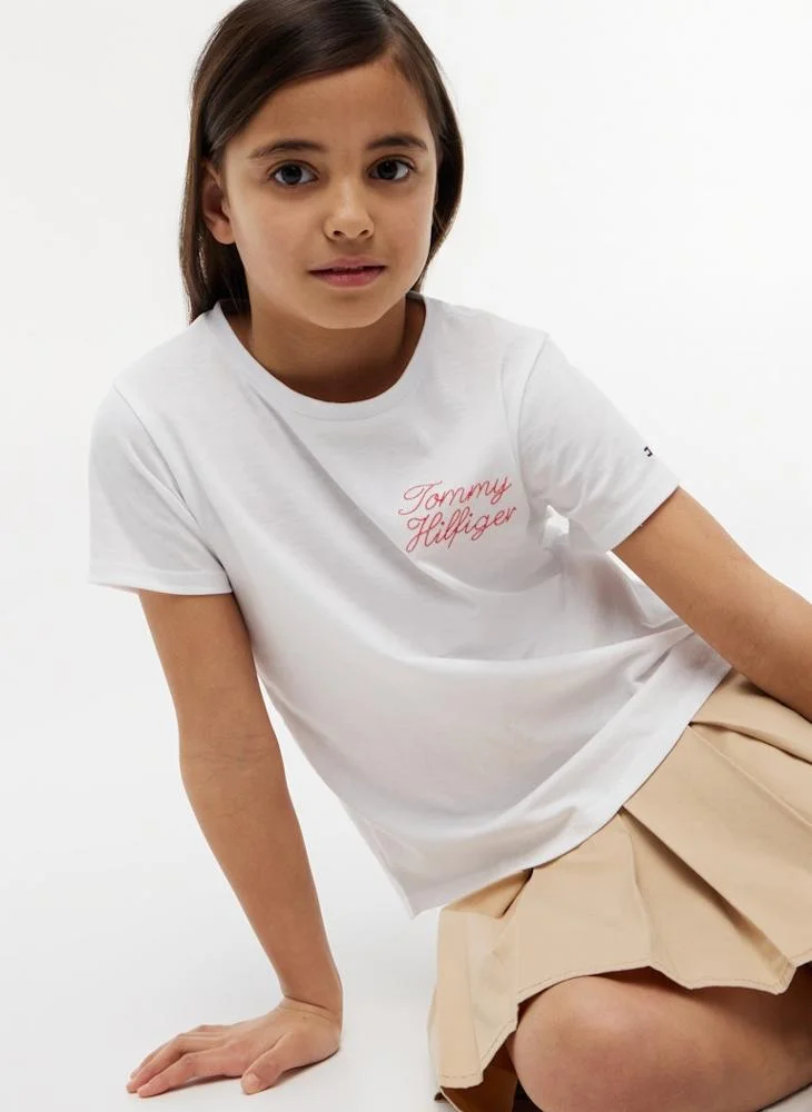 Tommy Hilfiger White Rope Logo Slim T-Shirt for Women | Best Price UAE