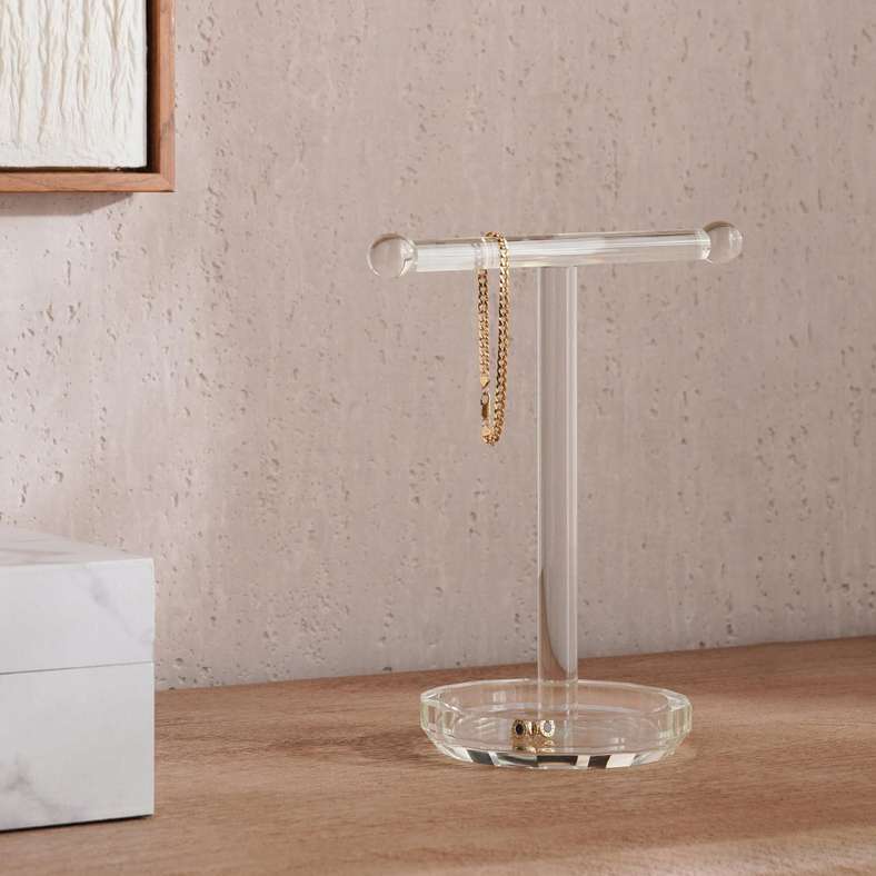 Pan Home Clear T-Shaped Jewelry Display Stand
